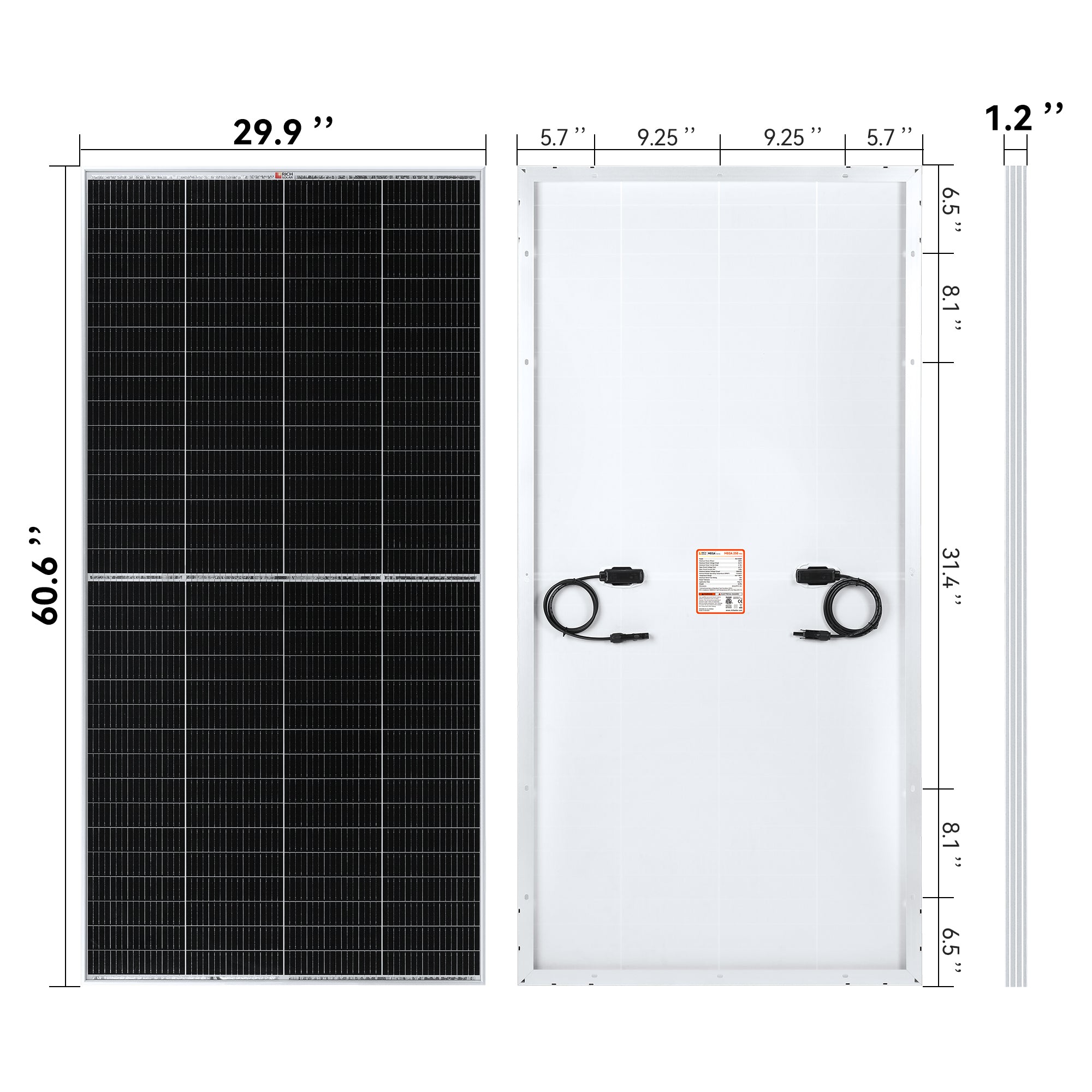 MEGA 250 PRO — 250 Watt 24 Volt Solar Panel