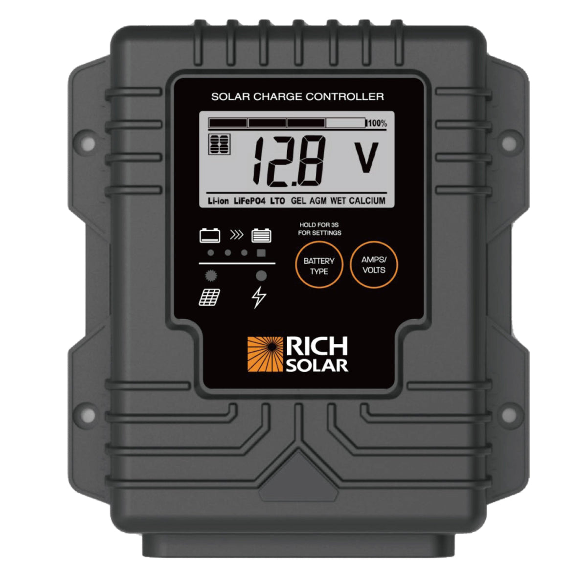 BRAVO Waterproof 10 — 10 Amp Waterproof PWM Solar Charge Controller