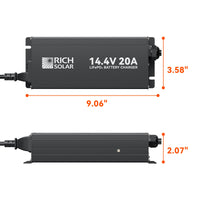 12V(14.6V) 20A — 100-240VAC — 12V LiFePO4 Battery Charger