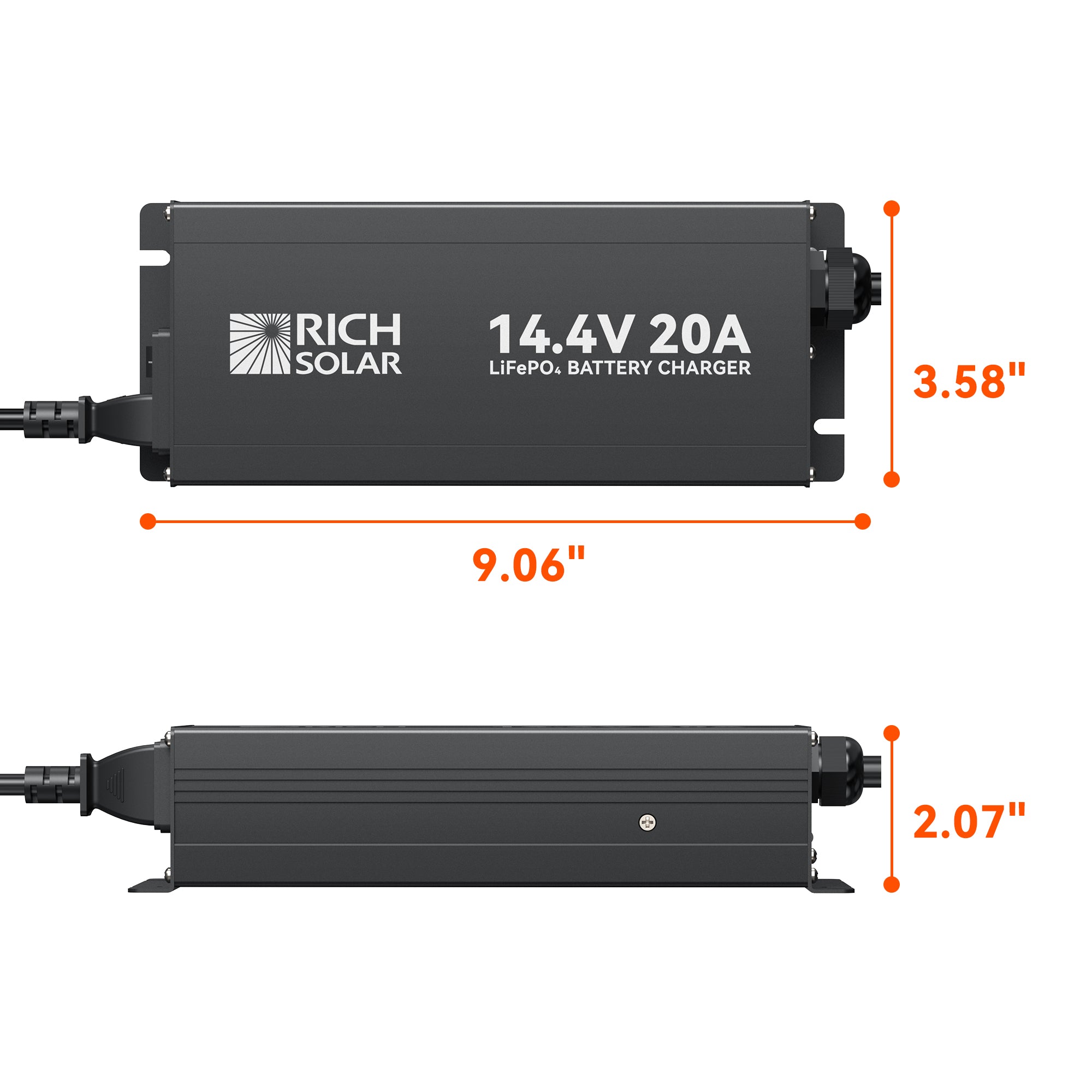 12V(14.6V) 20A — 100-240VAC — 12V LiFePO4 Battery Charger