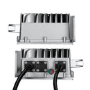 48V (57.6V) Waterproof LiFePO4 Charger — 20A / 25A, 100-240V AC, 8-in-1 Protection, Fan-Cooled