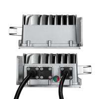 48V (57.6V) Waterproof LiFePO4 Charger — 20A / 25A, 100-240V AC, 8-in-1 Protection, Fan-Cooled