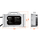 48V (57.6V) Waterproof LiFePO4 Charger — 20A / 25A, 100-240V AC, 8-in-1 Protection, Fan-Cooled