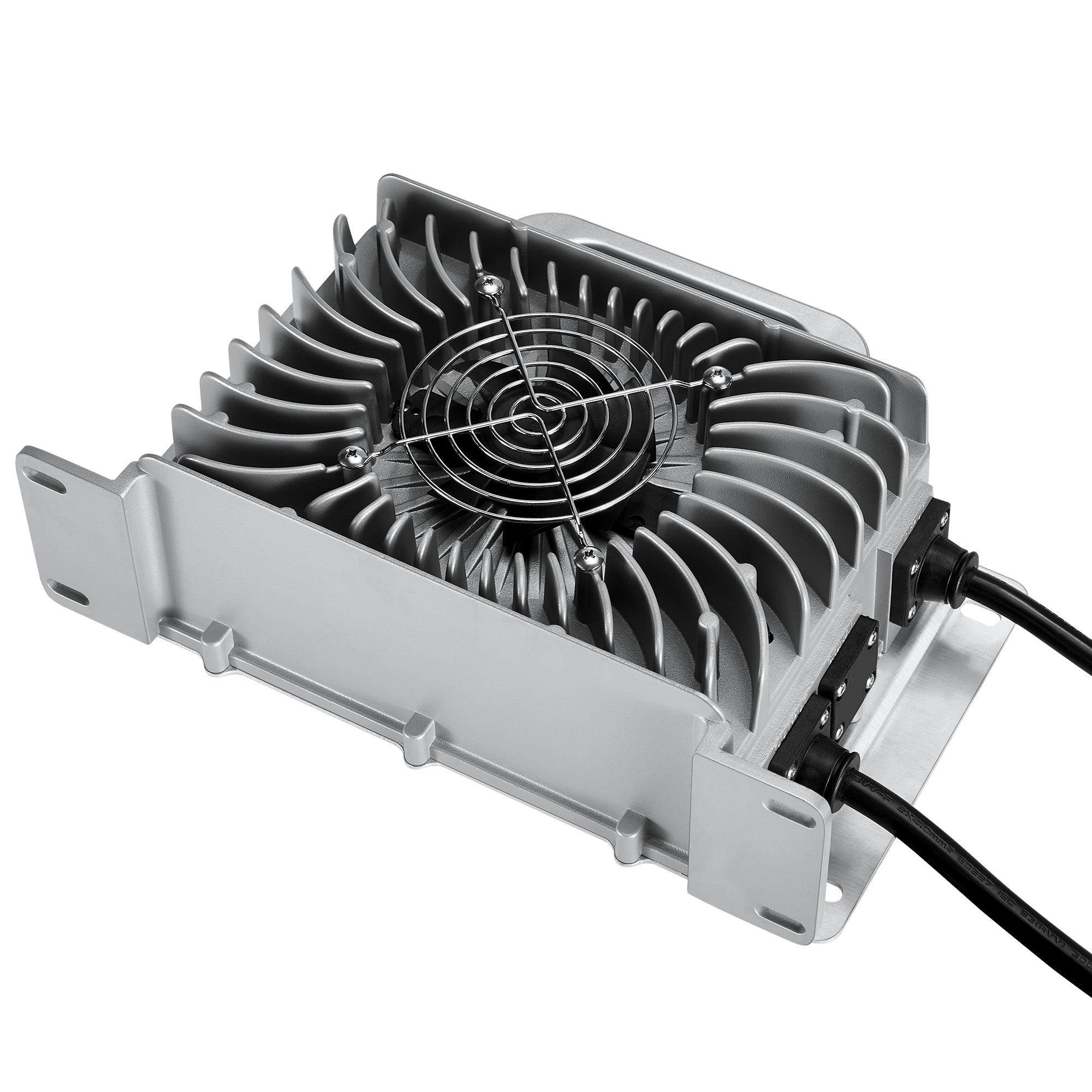 48V (57.6V) Waterproof LiFePO4 Charger — 20A / 25A, 100-240V AC, 8-in-1 Protection, Fan-Cooled