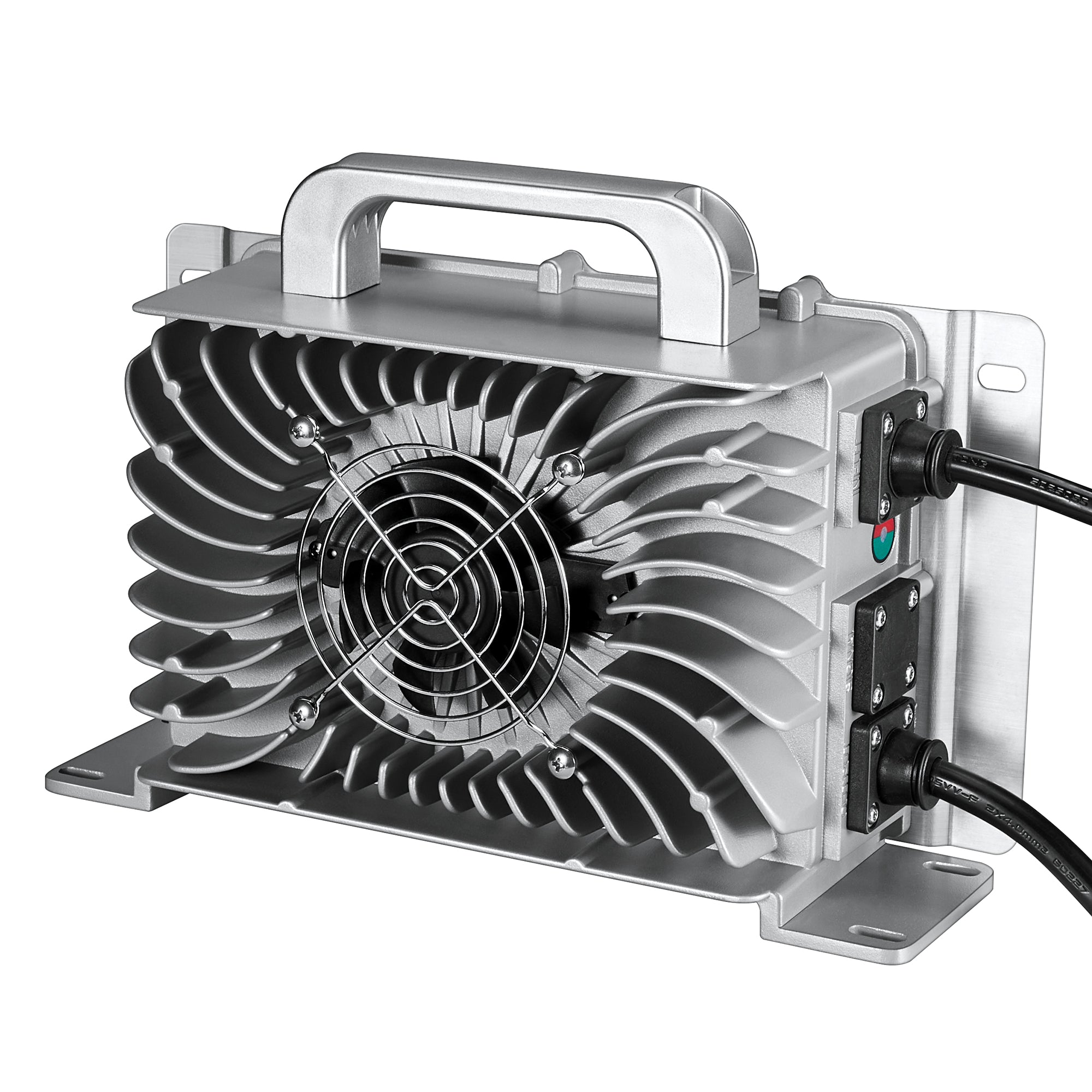 48V (57.6V) Waterproof LiFePO4 Charger — 20A / 25A, 100-240V AC, 8-in-1 Protection, Fan-Cooled