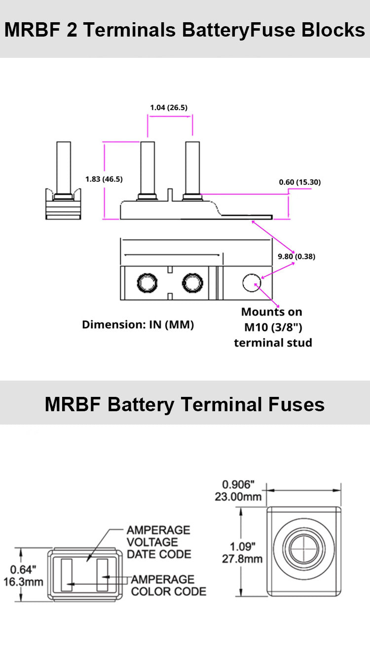 MRBF Dual Stud Terminal Fuse Block