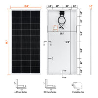 MEGA 200 — 200 Watt Solar Panel — Premier 12V Off-Grid Solar Panel for RVs Cabins, Boats — 25-Year Output Warranty — UL Certified