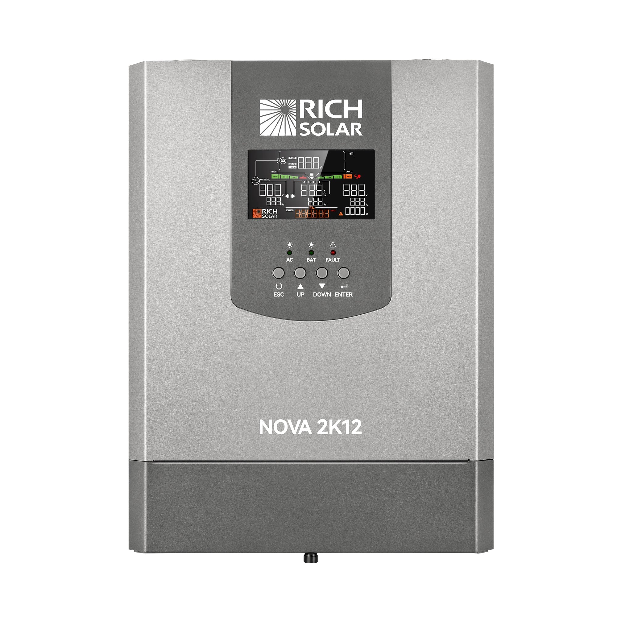 NOVA 2K12 — 2000W 12V Pure Sine Wave Inverter with Built-in Transfer Switch