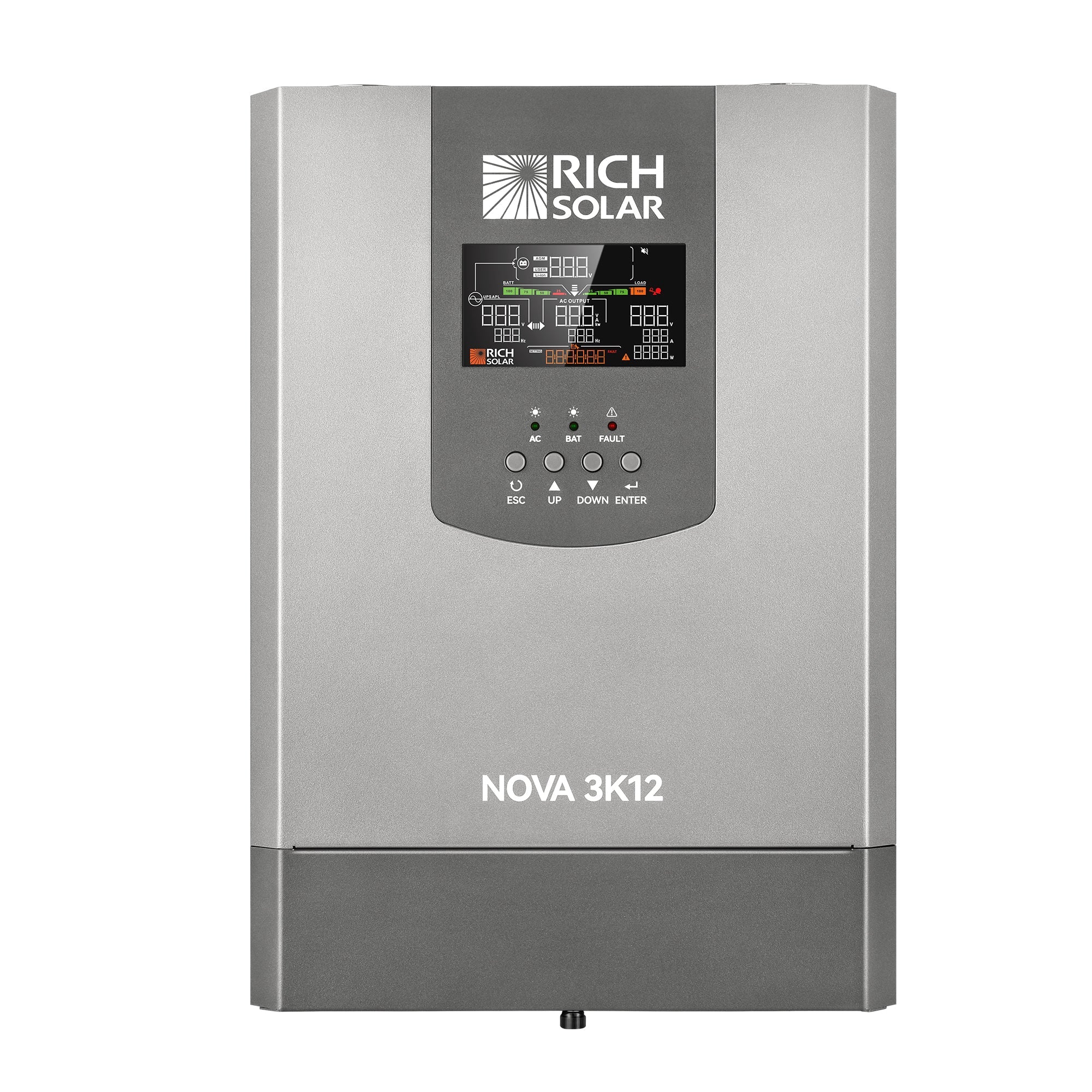 NOVA 3K12 — 3000W 12V Pure Sine Wave Inverter with Built-in Transfer Switch