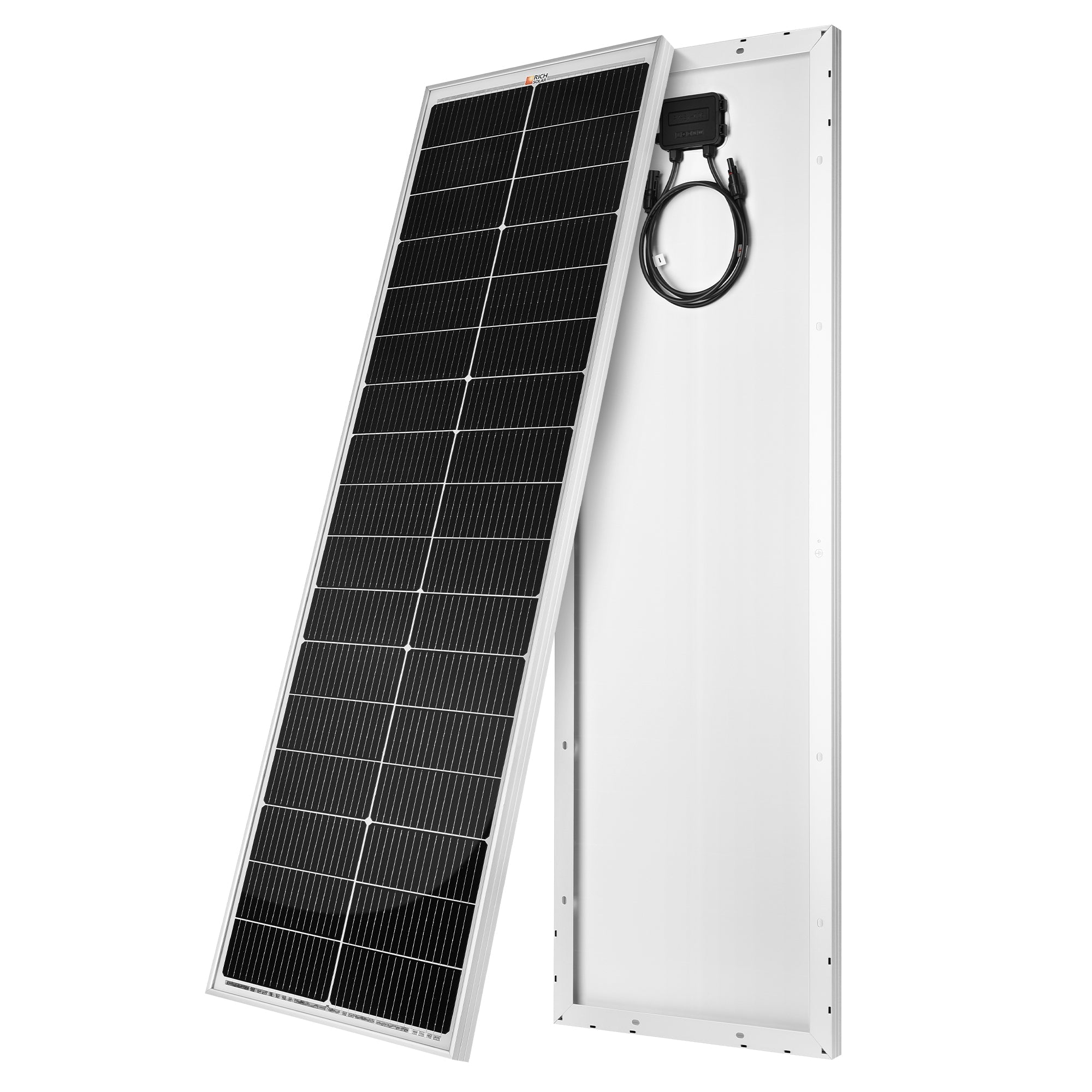 MEGA 100 SLIM — 100 Watt Slim Solar Panel — Compact 12V Off-Grid Narrow Solar Panel for Vans, Overlanders, Boats — 25-Year Output Warranty — UL Certified