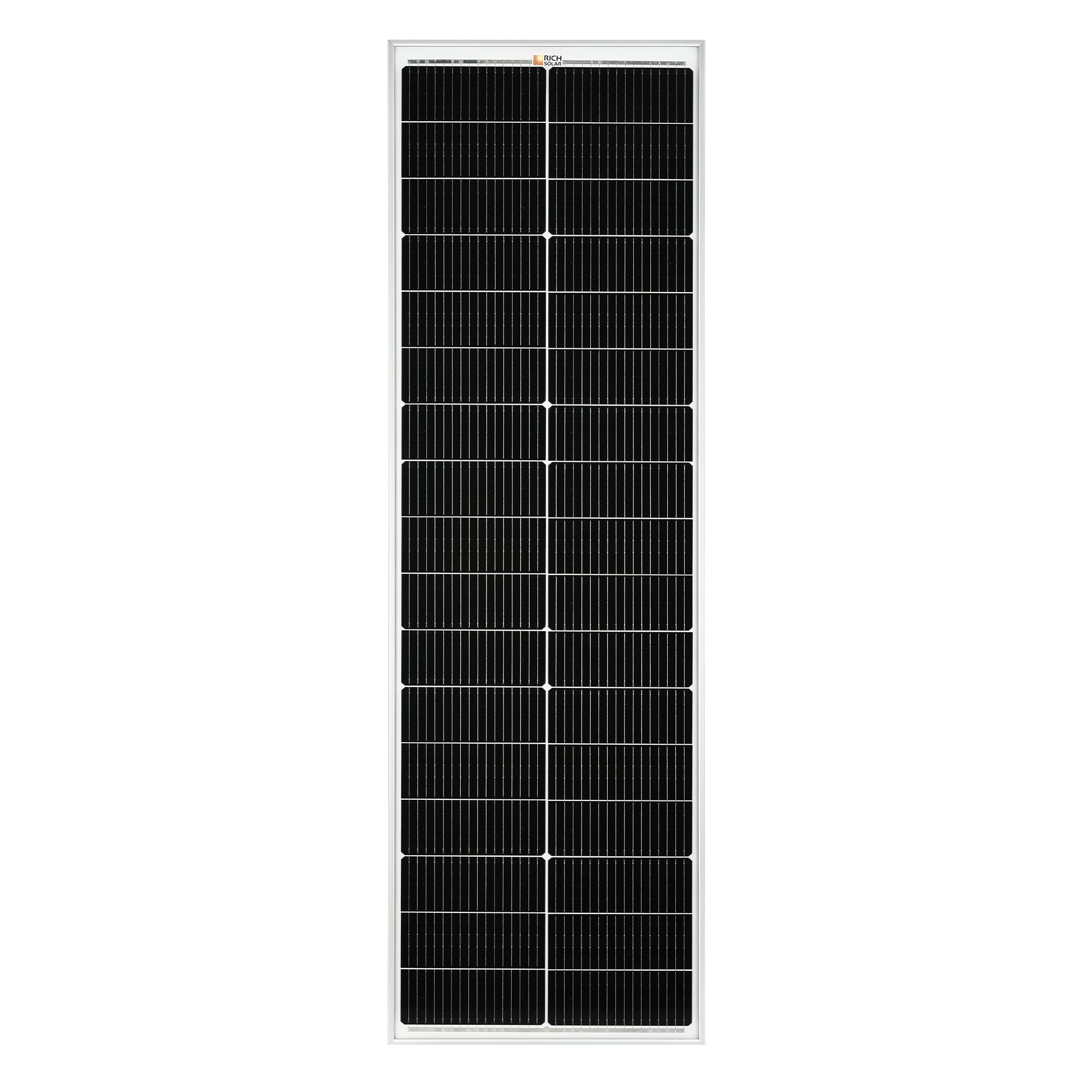MEGA 100 SLIM — 100 Watt Slim Solar Panel — Compact 12V Off-Grid Narrow Solar Panel for Vans, Overlanders, Boats — 25-Year Output Warranty — UL Certified