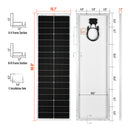 MEGA 100 SLIM — 100 Watt Slim Solar Panel — Compact 12V Off-Grid Narrow Solar Panel for Vans, Overlanders, Boats — 25-Year Output Warranty — UL Certified