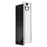 MEGA 130 SLIM — 130 Watt Slim Solar Panel — Compact 12V Narrow Panel for Vans, Campers, Boats — UL Certified