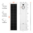 MEGA 130 SLIM — 130 Watt Slim Solar Panel — Compact 12V Narrow Panel for Vans, Campers, Boats — UL Certified