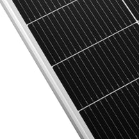 MEGA 130 SLIM — 130 Watt Slim Solar Panel — Compact 12V Narrow Panel for Vans, Campers, Boats — UL Certified