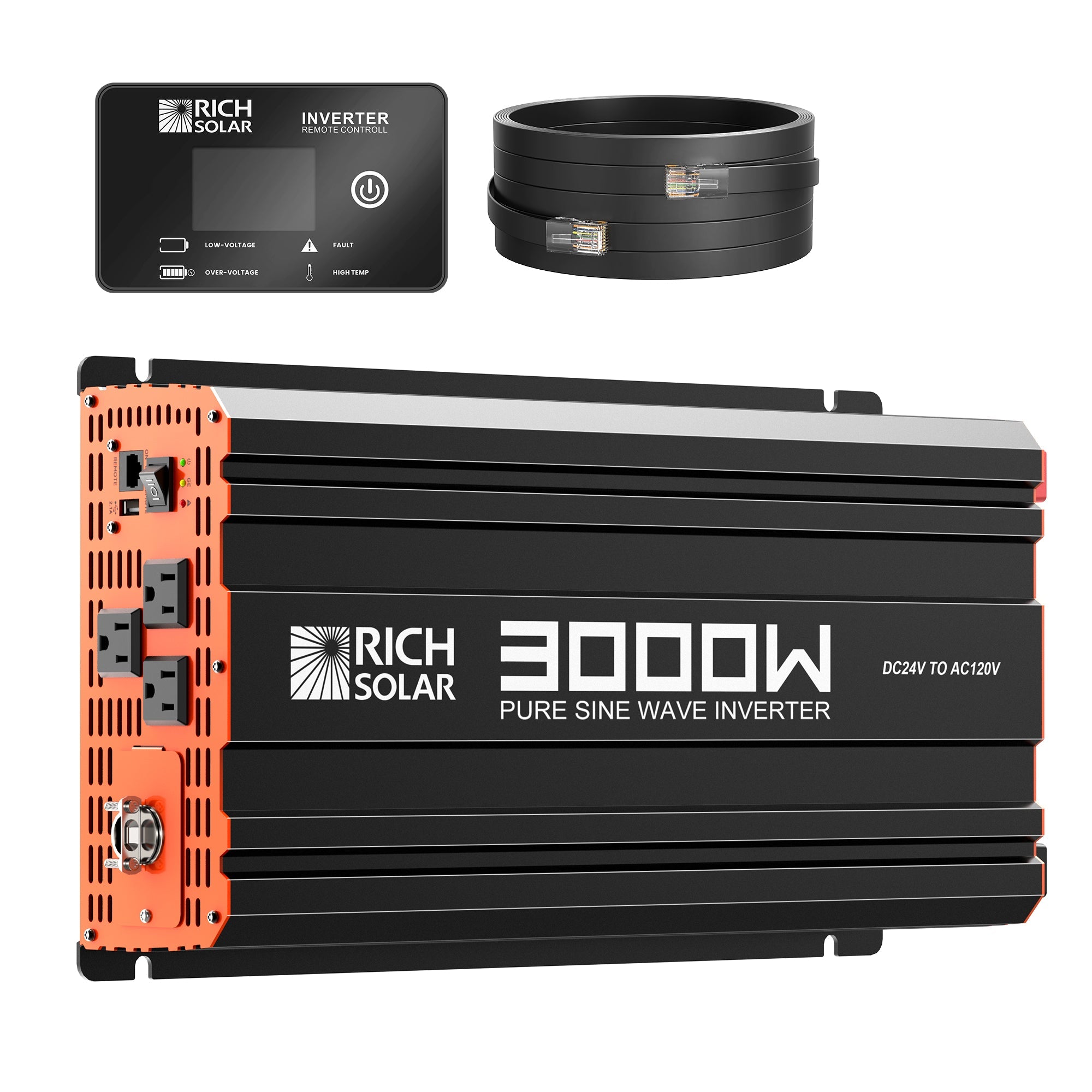 NOVA PURE MAX 3K — 3000 Watt (3kW) 24 Volt Industrial Pure Sine Wave Inverter