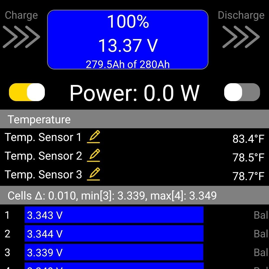12V 300AH 3.8KWH LiFePO4 Battery